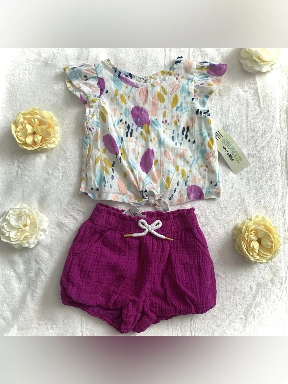 Genuine Kids OshKosh 2T Toddler Girl Summer Outfit Set NWT